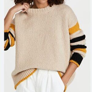 La Double J Crew Boy Crewneck Stripe Sweater Made In Italy Sz Small Alpaca Wool